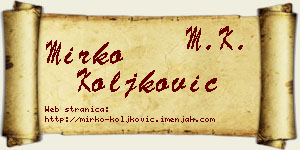 Mirko Koljković vizit kartica